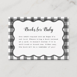 Tarjeta De Recepción Black White Plaid Gingham Plaid BBQ Baby Shower