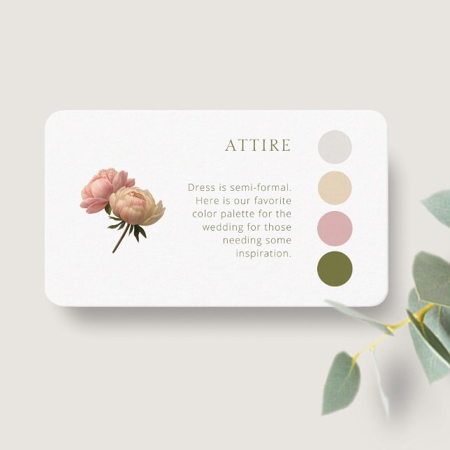 Tarjeta De Recepción Blanca | Código de vestimenta de Boda de Rosa Past (Subido por el creador)