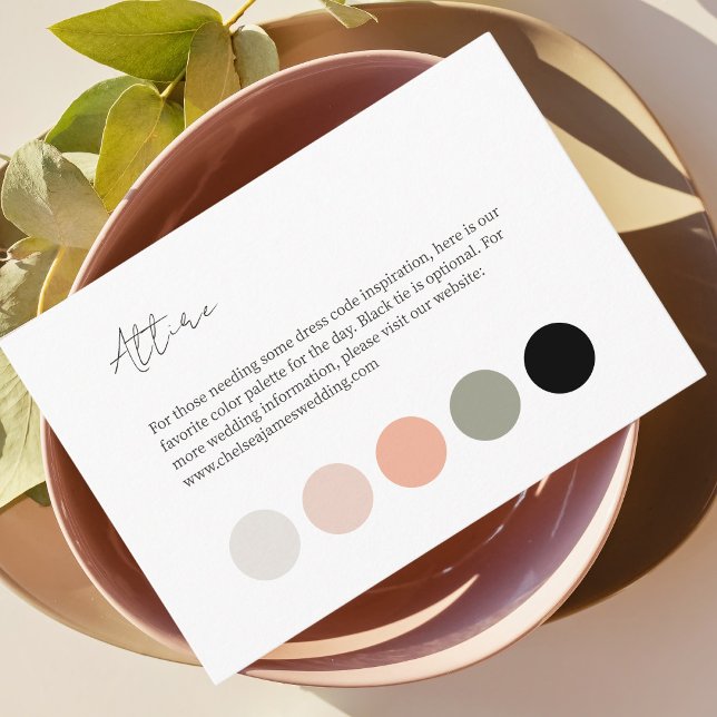 Tarjeta De Recepción Blanca | Color Dot Boda Vestido (Subido por el creador)