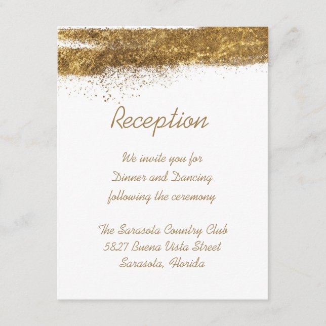 Tarjeta De Recepción Blanco con oro (Anverso)