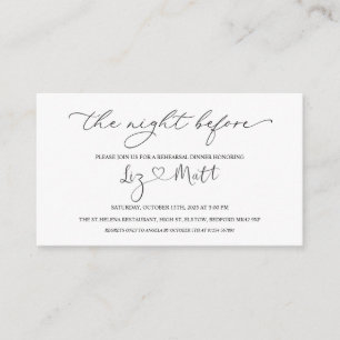 Tarjeta De Recepción Blanco Negro Bienvenidos a la Noche Antes de Claus