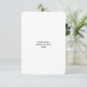 Tarjeta De Recepción Blanco Personalizado – Su logotipo y texto aquí