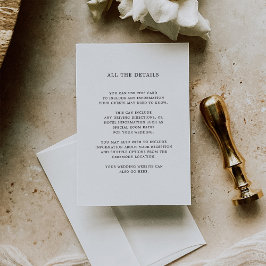 Tarjeta De Recepción Blanco y negro básico | Detalles del invitado del 