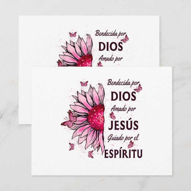 Tarjeta De Recepción Blessed by God Loved by Jesus (Anverso / Reverso)