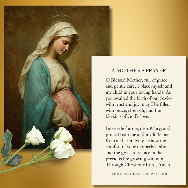 Tarjeta De Recepción Blessed Mother Prayer Card for Expectant Mothers  (Subido por el creador)
