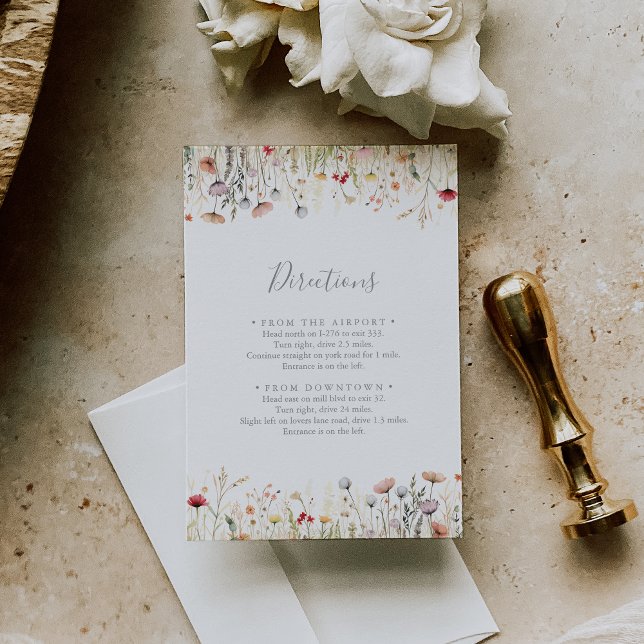 Tarjeta De Recepción Blissful Boho Wildflower Bodas Direcciones (Subido por el creador)