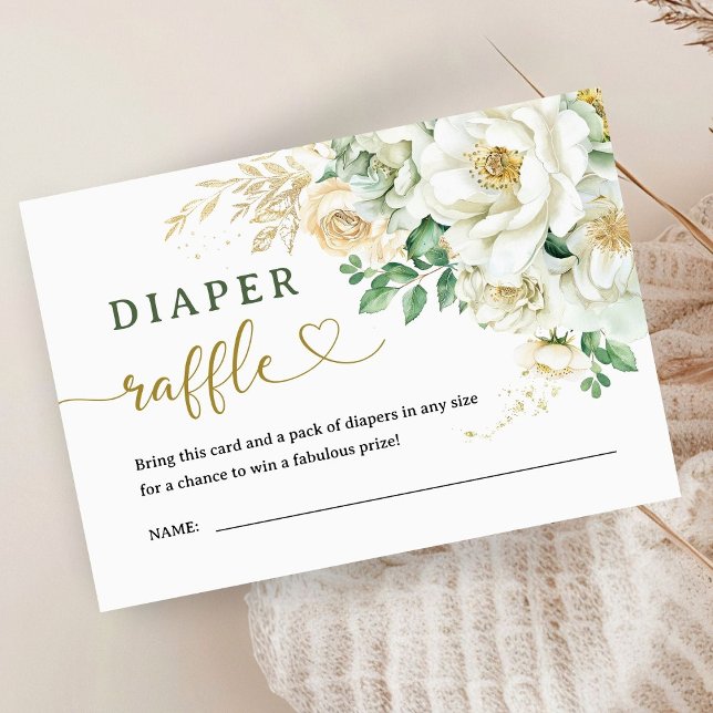 Tarjeta De Recepción Bloom Floral Baby Shower Diaper Raffle (Subido por el creador)