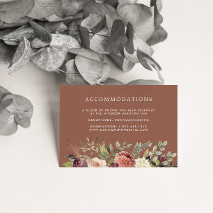 Tarjeta De Recepción Bloom ruso Alojamiento en Hotel Boda
