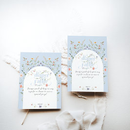 Tarjeta De Recepción Bloom Wildflower Blue Boy Baby Shower diaper