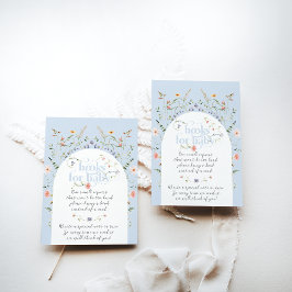 Tarjeta De Recepción Bloom Wildflower Blue Boy libro de Baby Shower