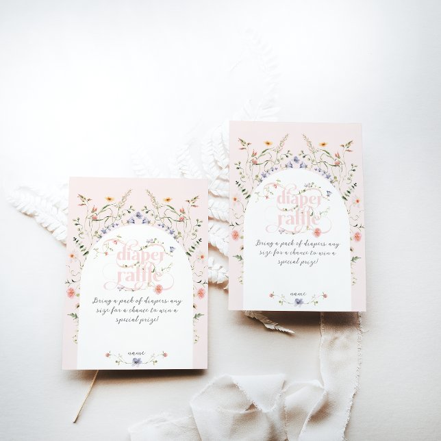 Tarjeta De Recepción Bloom Wildflower Chica rosa Baby Shower pañal (Subido por el creador)