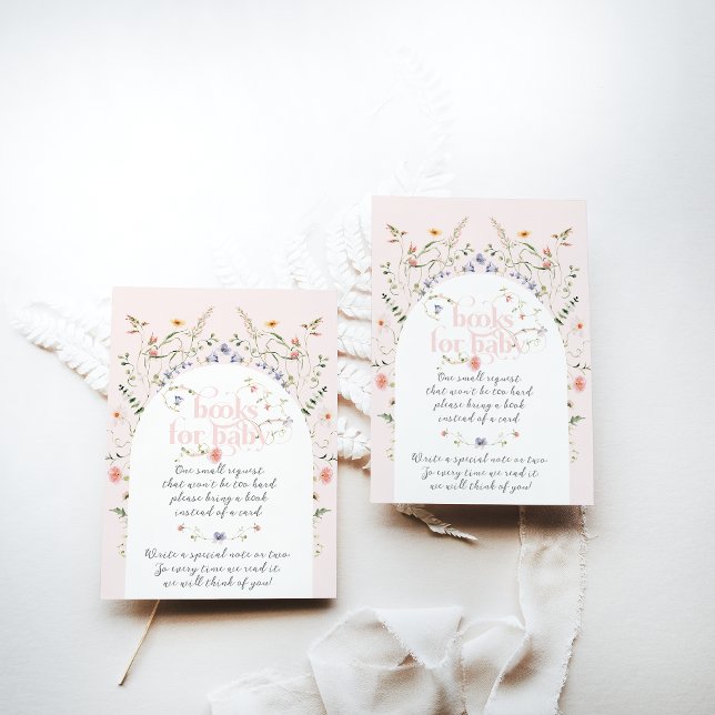Tarjeta De Recepción Bloom Wildflower Chica rosado libro de Baby Shower (Subido por el creador)