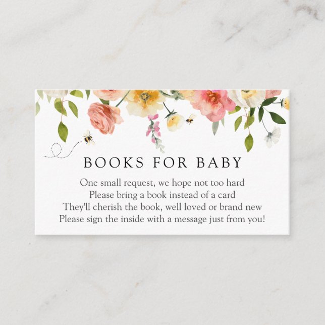 Tarjeta De Recepción Blossom and Honey Books for Baby insert card (Anverso)