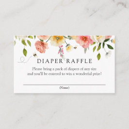 Tarjeta De Recepción Blossoms and Honey Diaper Raffle insert card