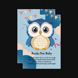 Tarjeta De Recepción Blue Adorable Woodland Baby Owl Baby Shower