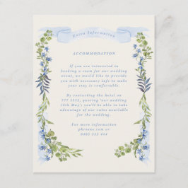 Tarjeta De Recepción blue and greenery garden crest wreath wedding