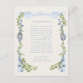 Tarjeta De Recepción blue and greenery garden crest wreath wedding