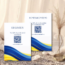Tarjeta De Recepción Blue and Yellow Registry & Honeymoon Fund