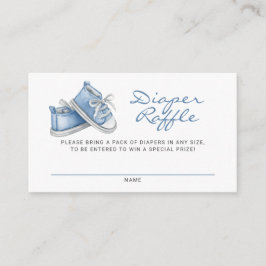 Tarjeta De Recepción Blue Baby Booties Baby Shower Diaper Raffle