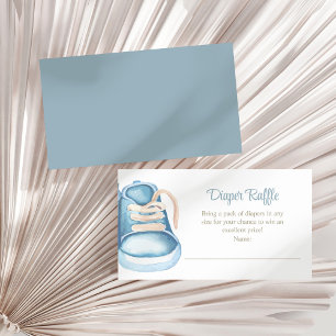 Tarjeta De Recepción Blue Baby Shoes Diaper Raffle Enclosure Card