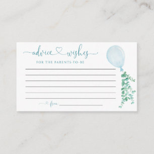 Tarjeta De Recepción Blue Balloon Advance Wire For Baby Card