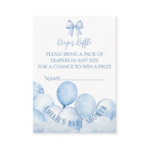 Blue Balloons Baby Shower Diaper Raffle