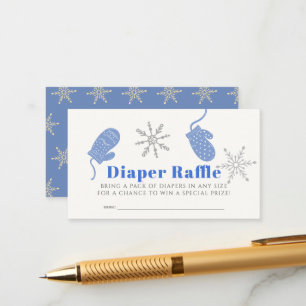 Tarjeta De Recepción Blue Beanie Boy Baby Shower Diaper Raffle Ticket