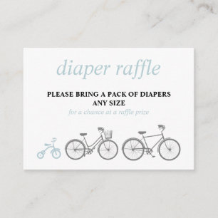 Tarjeta De Recepción Blue Bicycle Diaper Raffle