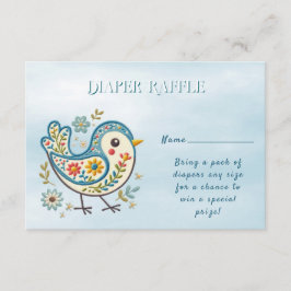 Tarjeta De Recepción Blue Bird Floral Baby Shower
