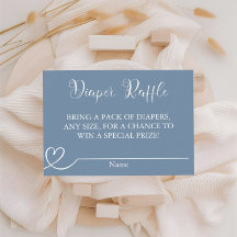 Blue Boho Elegant Modern Diaper Raffle Baby Shower