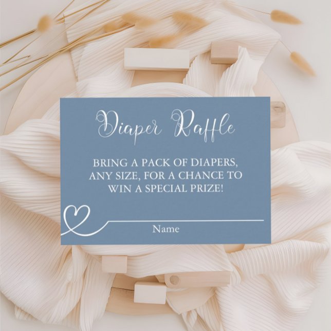 Tarjeta De Recepción Blue Boho Elegant Modern Diaper Raffle Baby Shower (Subido por el creador)