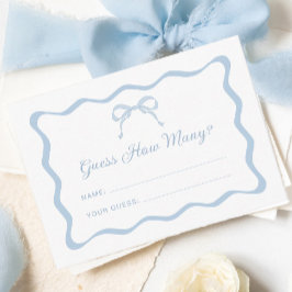 Tarjeta De Recepción Blue Bow Adivina cuántos juegos