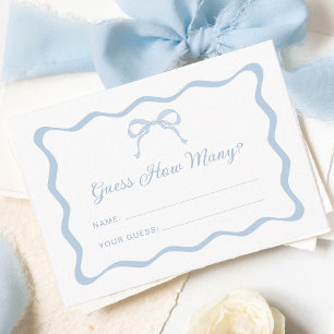 Tarjeta De Recepción Blue Bow Adivina cuántos juegos