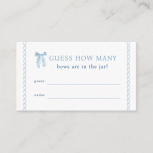 Tarjeta De Recepción Blue Bow Adivina cuántos juegos de arcos