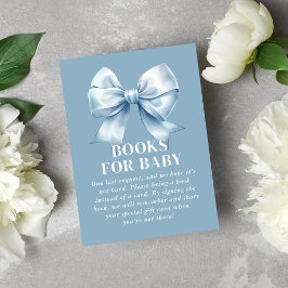Tarjeta De Recepción Blue Bow Baby Boy Elegant Books for Baby