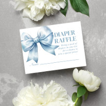 Blue Bow Baby Boy Elegant Diaper Raffle
