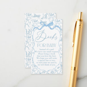 Tarjeta De Recepción Blue Bow Baby Shower Boy Book