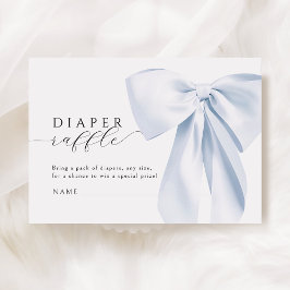 Tarjeta De Recepción Blue Bow Baby Shower Diaper Raffle