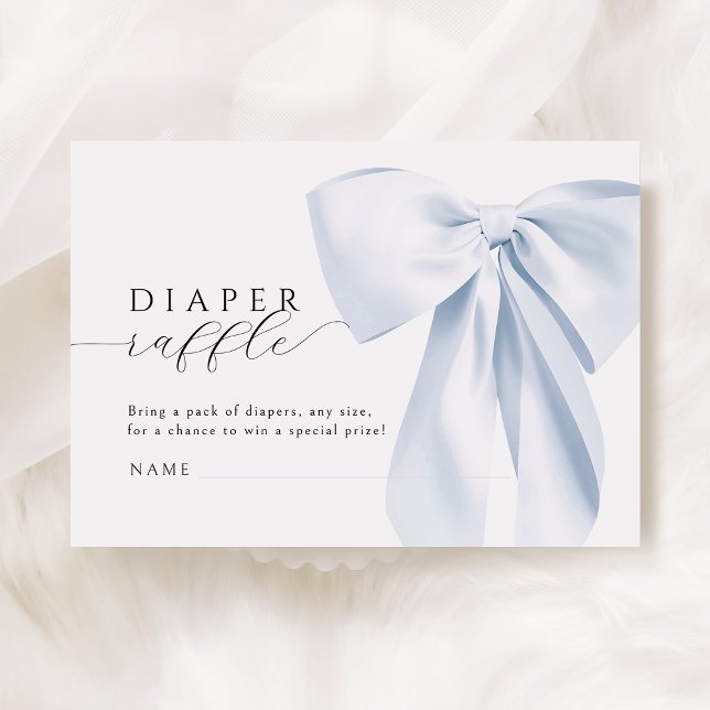 Tarjeta De Recepción Blue Bow Baby Shower Diaper Raffle (Subido por el creador)