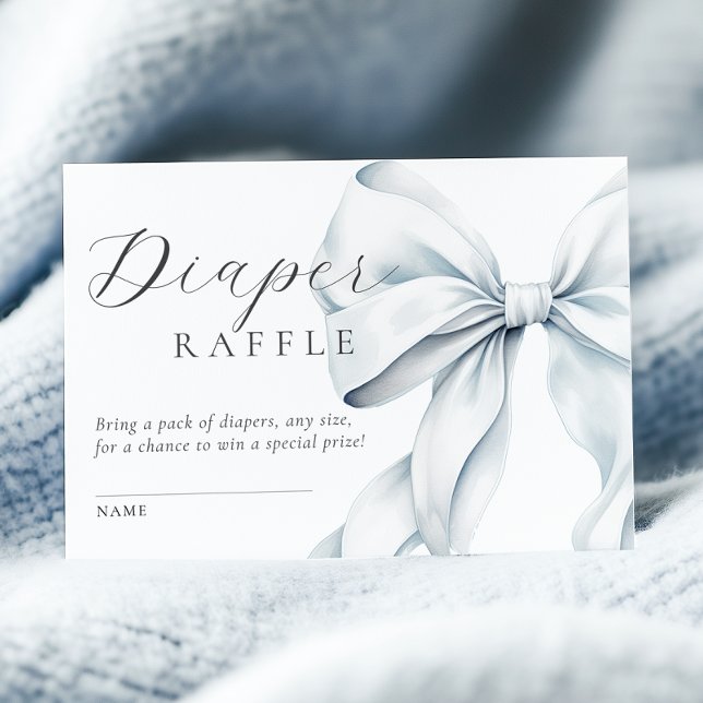 Tarjeta De Recepción Blue Bow Baby Shower Diaper Raffle (Subido por el creador)