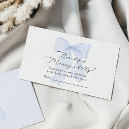 Tarjeta De Recepción Blue Bow Baby Shower ¿Qué tan grande es la barriga