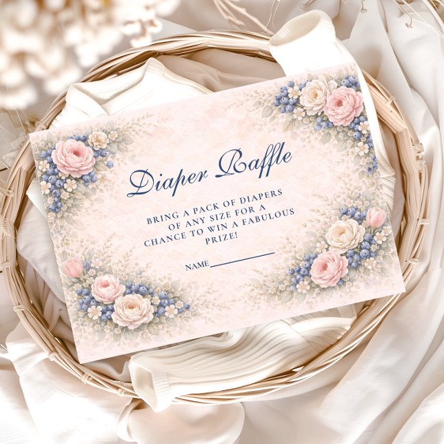 Tarjeta De Recepción Blue Bow Blueberry Diapper Raffle (Subido por el creador)