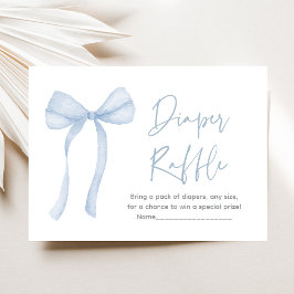 Tarjeta De Recepción Blue Bow Boy Baby Shower Diaper Raffle