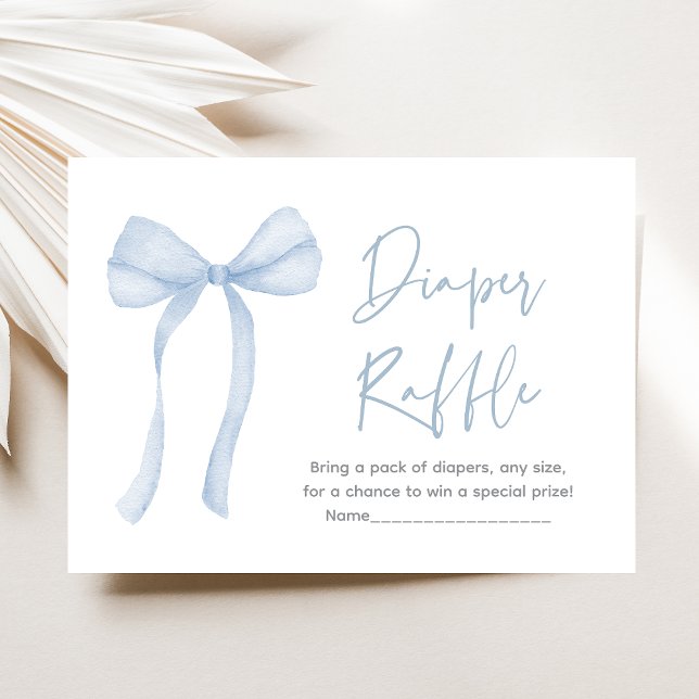 Tarjeta De Recepción Blue Bow Boy Baby Shower Diaper Raffle (Subido por el creador)