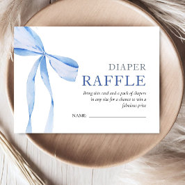Tarjeta De Recepción Blue Bow Boy Baby Shower Diaper Raffle