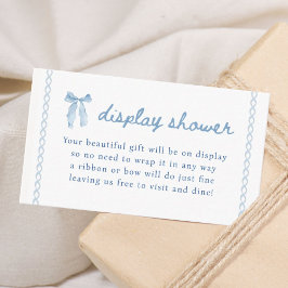 Tarjeta De Recepción Blue Bow Boy Baby Shower Display Shower