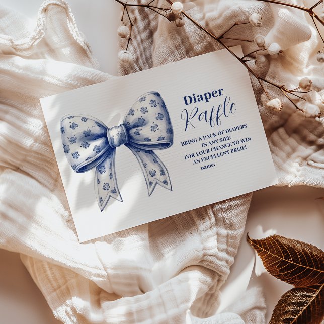 Tarjeta De Recepción Blue Bow Boy Raffle Diapper (Subido por el creador)