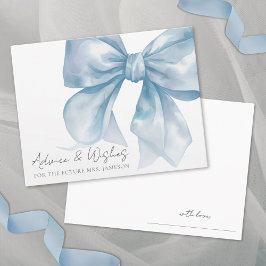 Tarjeta De Recepción Blue Bow Bridal Shower Advocacy