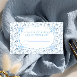 Tarjeta De Recepción Blue Bow: ¿Cuántos besos de juego de novias?