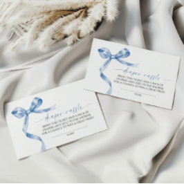 Tarjeta De Recepción Blue Bow Diaper Raffle